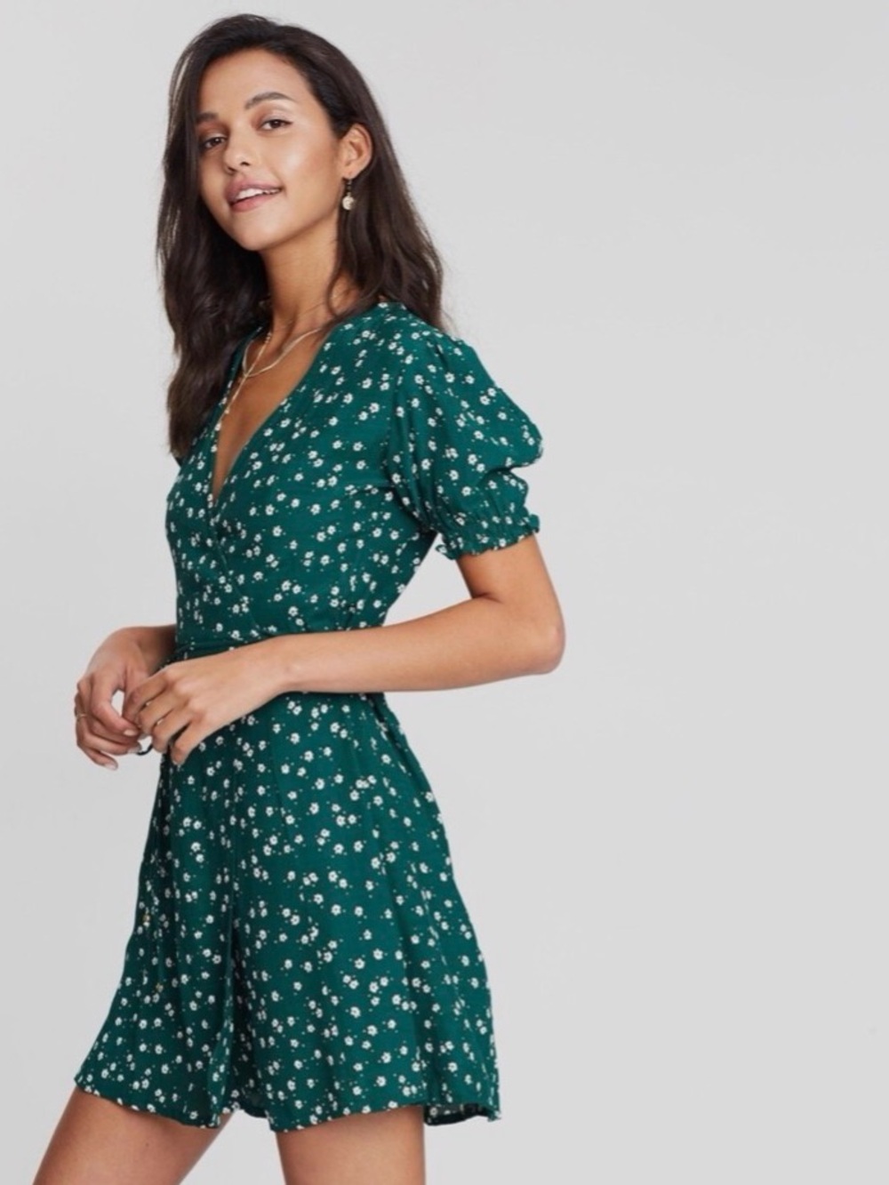 NWT Faithfull the Brand Green Floral Midi Dress